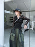 Black Mesh Layered Skirt